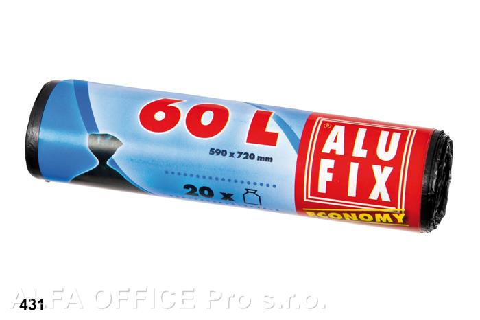 Pytle do koše Alufix Basic - 70x55 cm / 60l / 10my / 20ks / černá