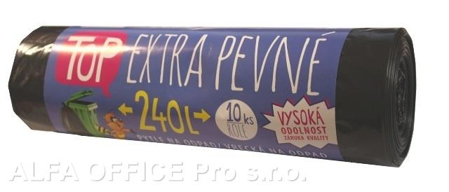 Pytle na odpad Vipor Top - 100x125cm / 240l / 10ks / 35my / černá / extra pevné