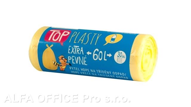 Pytle do koše na tříděný odpad - 60L / 30 ks / 10 my / žluté 