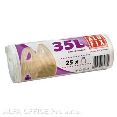 Pytle do koše Alufix Standard se zavazováním - 50x60cm / 35l / 10my / 25ks / bílá