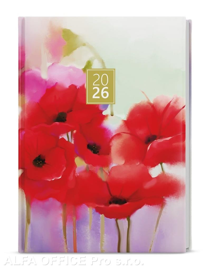 Diář LAMINO - A5 / týdenní / máky