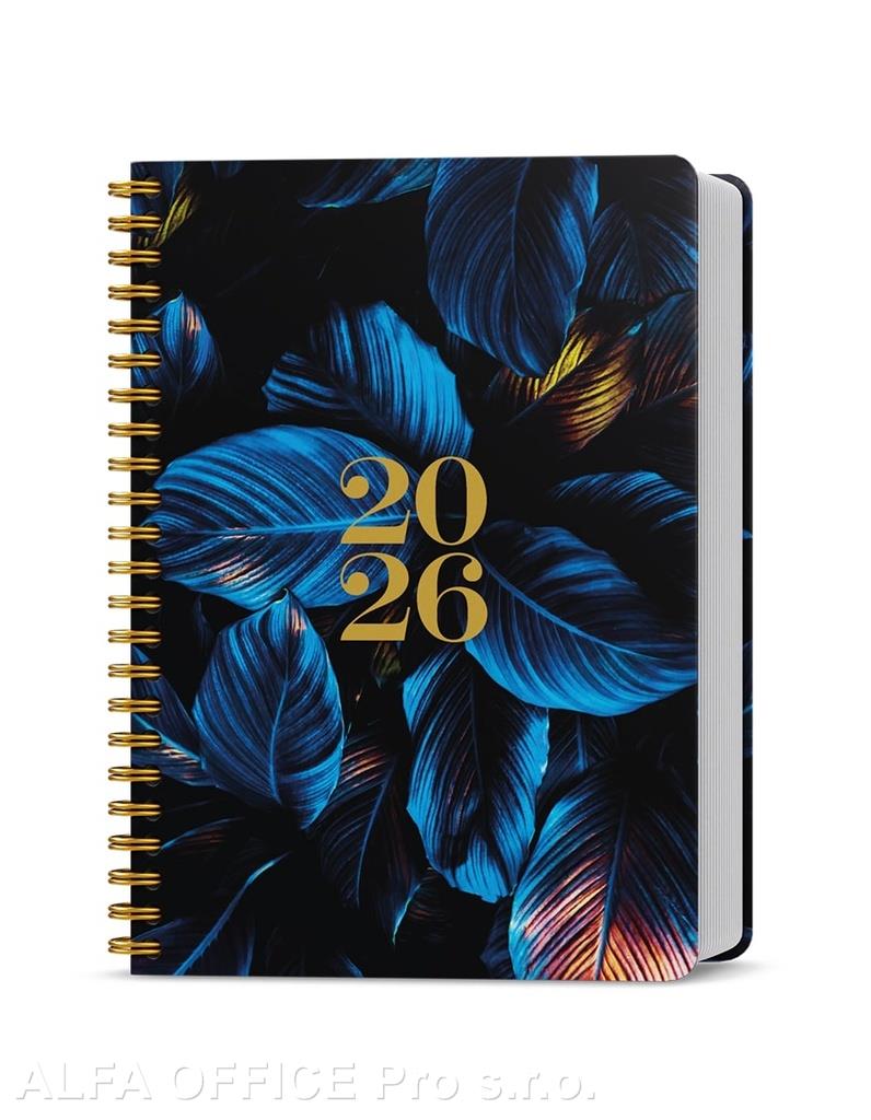 Diář LAMINO SPIRÁLA - A5 / týdenní / modré listy