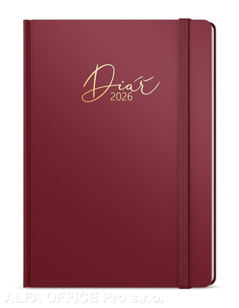 Diář LUXI - B6 / týdenní / bordó