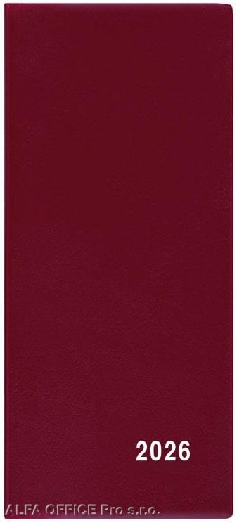 Diář kapesní PVC - měsíční / bordó