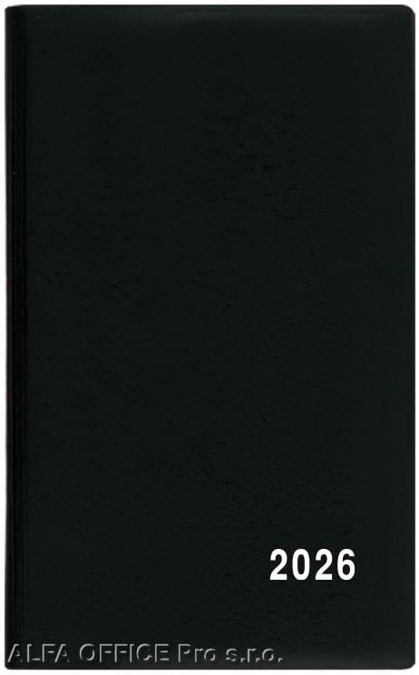 Diář kapesní PVC - čtrnáctidenní / černá