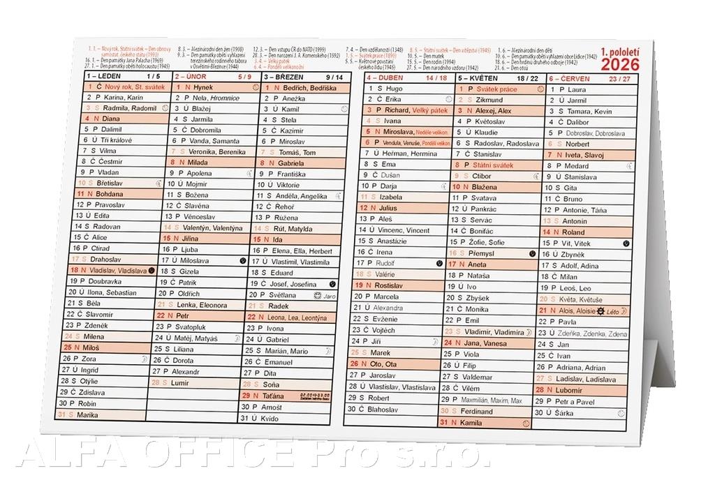 Plánovací kalendáře - Stříškový A5 / BKA2