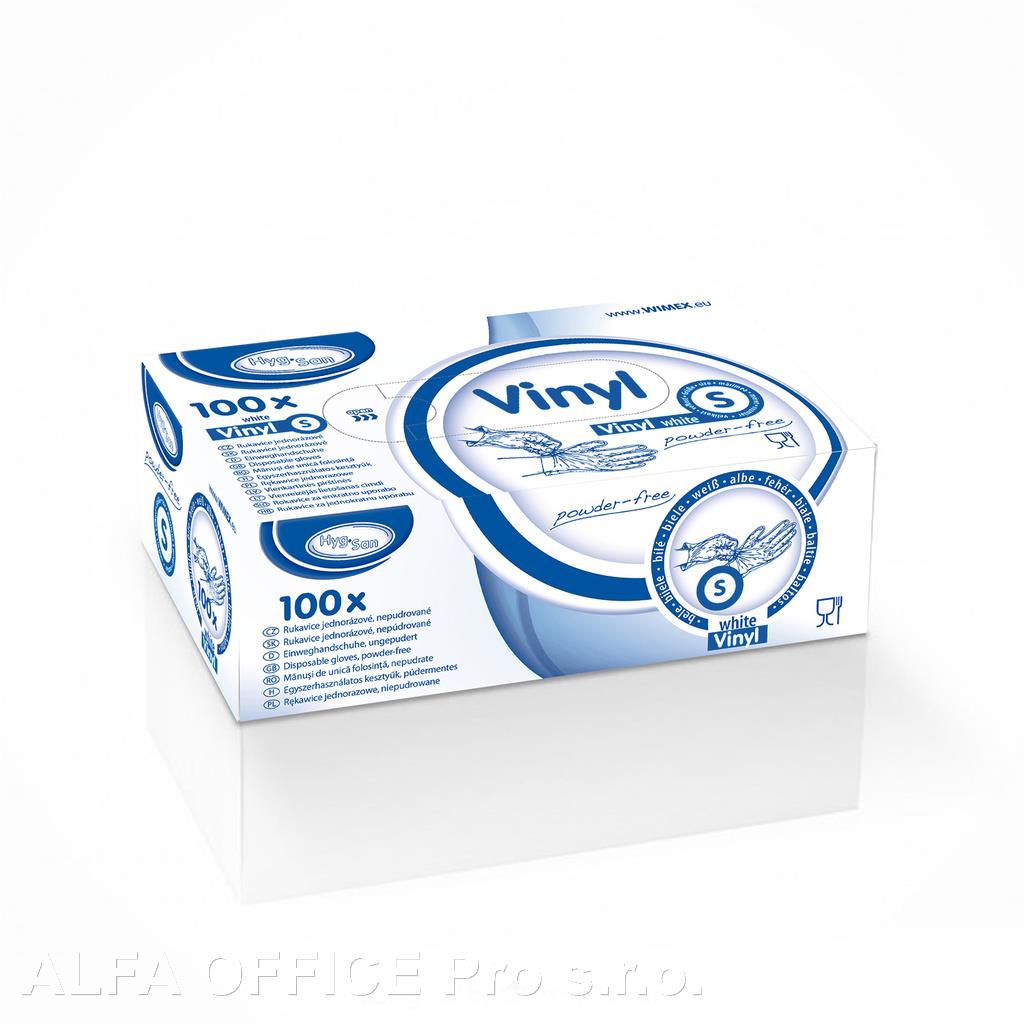 Ochranné rukavice vinylové - nepudrované / velikost S / 100 ks