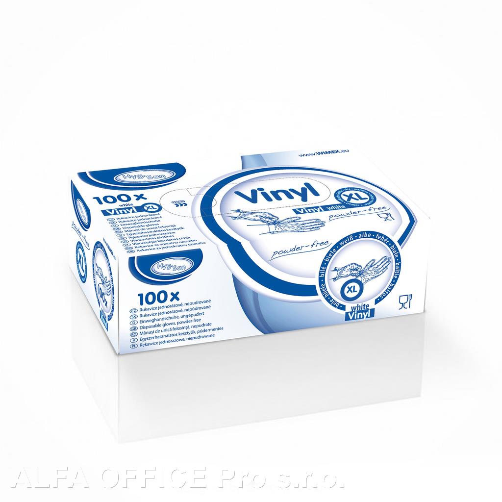 Ochranné rukavice vinylové - nepudrované / velikost XL / 100 ks