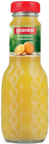 Džus Granini pomeranč 100% 0,2 l / sklo