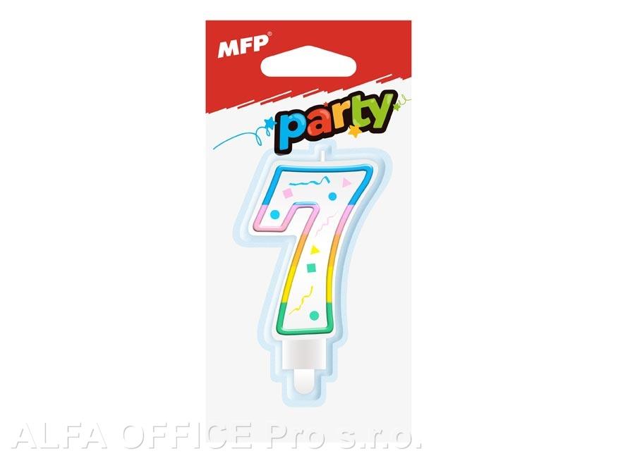 Svíčka dortová č.7 / duhová