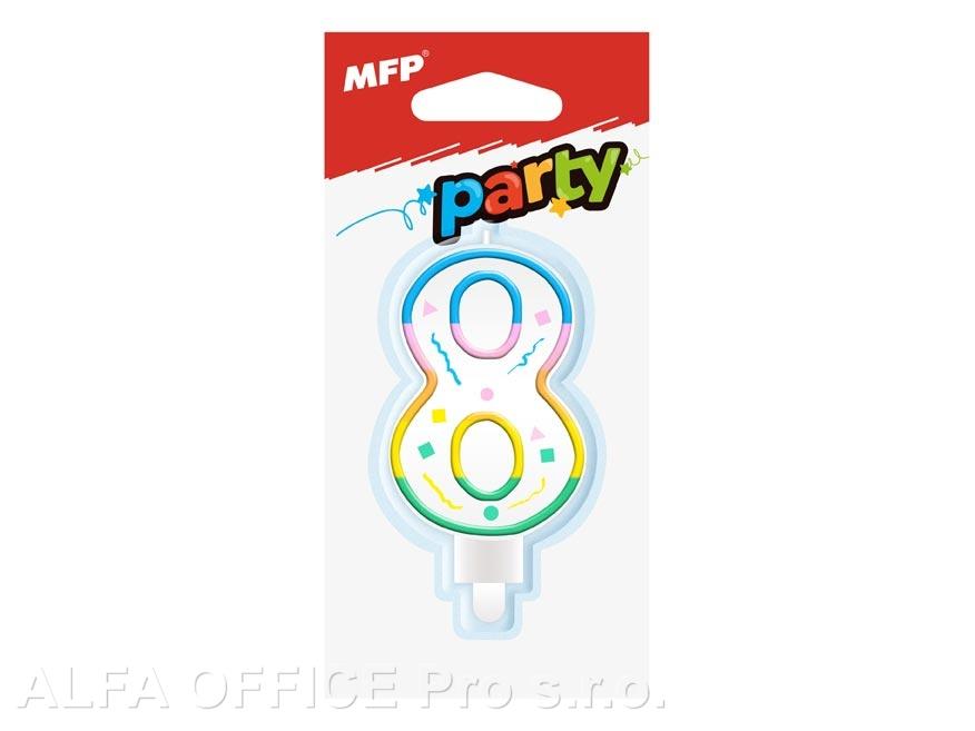 Svíčka dortová č.8 / duhová