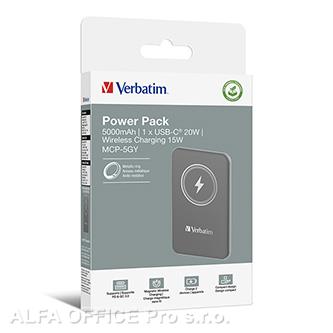 Verbatim, power banka s bezdrátovým nabíjením, 5V, nabíjení telefonu, 32244, 5 0