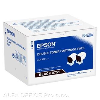 Epson originální toner C13S050751, black, 14600 (2x7300)str., Epson WorkForce AL-C300N