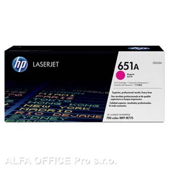 HP originální toner CE343A, magenta, 16000str., HP 651A, HP LaserJet Enterprise 700 color 
