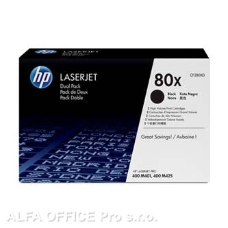 HP originální toner CF280XD, black, 6900str., HP 80X, HP LaserJet+, N, Dual pack, 2000g, d