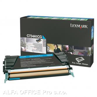  Lexmark originální toner C734A1CG, cyan, 6000str., return, Lexmark C734, C736, X 