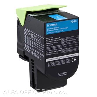  Lexmark originální toner 70C20C0, cyan, 1000str., return, Lexmark CS510de, CS410 