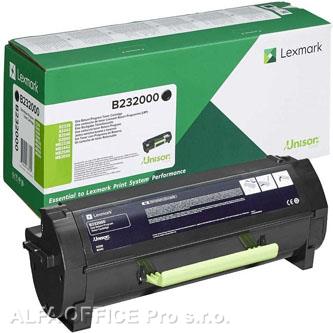  Lexmark originální toner B232000, black, 3000str., return, Lexmark B2442, B2546, 