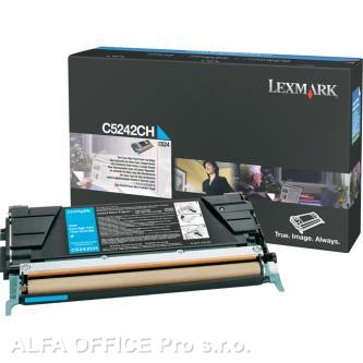  Lexmark originální toner C5242CH, cyan, 5000str., Lexmark C524 
