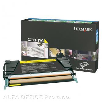  Lexmark originální toner C736H1YG, yellow, 10000str., return, high capacity, Lex 
