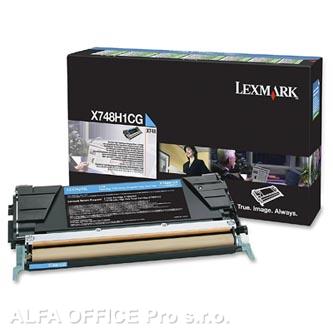  Lexmark originální toner X748H1CG, cyan, 10000str., return, high capacity, Lexma 