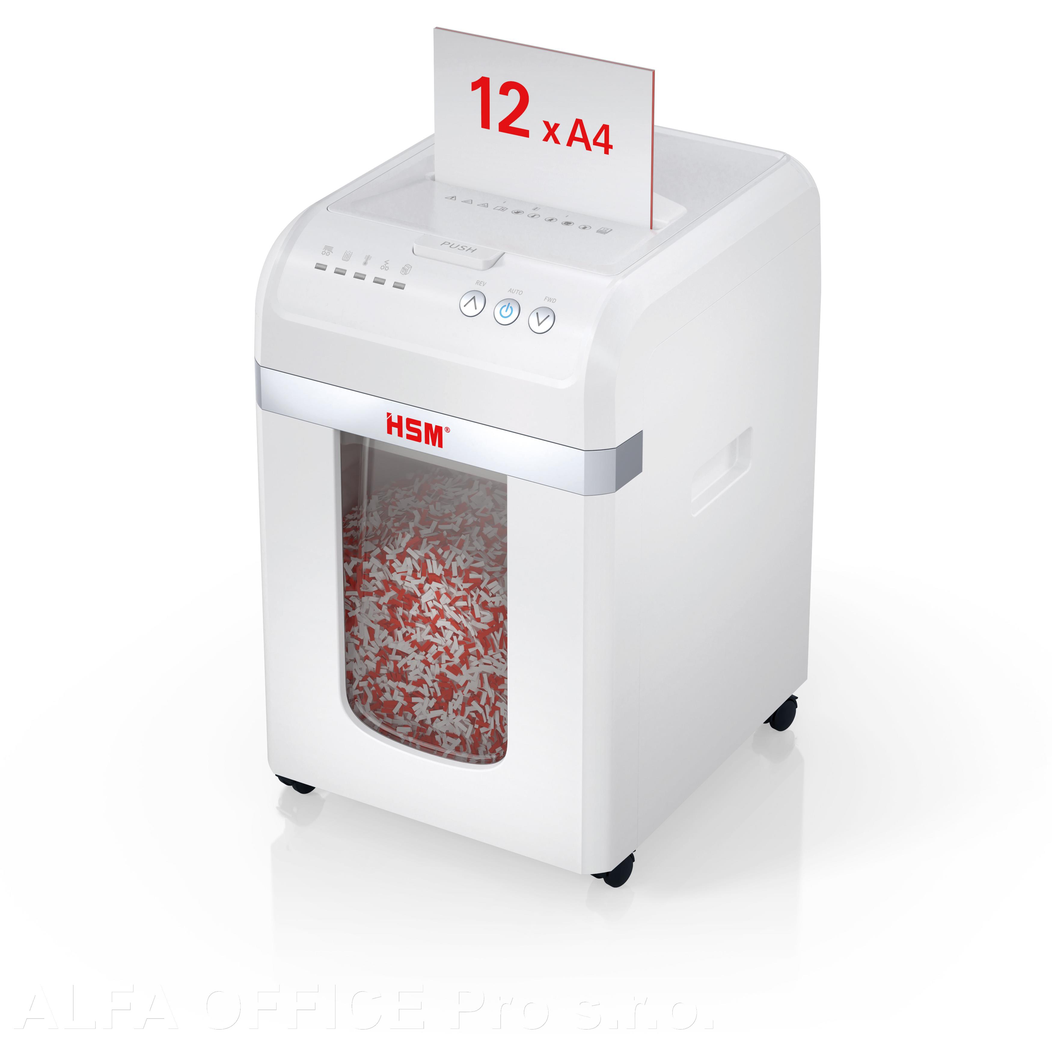 HSM Shredstar Autofeed X300 4x12 mm  , stupeň utajení P-4 (příčný řez 4x12mm)