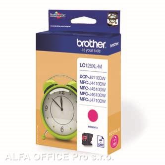 Brother originální ink LC-125XLM, magenta, 1200str., Brother MFC-J4510 DW