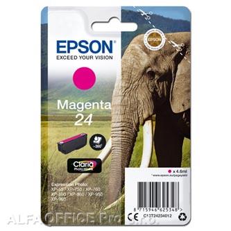 Epson originální ink C13T24234012, T2423, magenta, 4,6ml, Epson