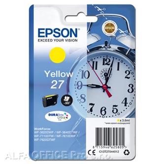 Epson originální ink C13T27044012, 27, yellow, 3,6ml, Epson WF-3620, 3640, 7110, 7610, 762