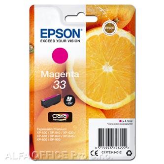 Epson originální ink C13T33434012, T33, magenta, 4,5ml, Epson Expression Home a Premium XP