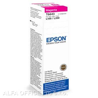 Epson originální ink C13T66434A, magenta, 70ml, Epson L100, L200, L300