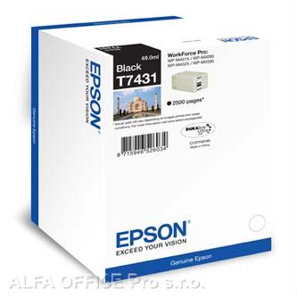 Epson originální ink C13T74314010, black, 2500str., 49ml, Epson WorkForce Pro WP-M4525 DNF