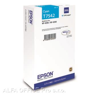 Epson originální ink C13T754240, T7542, XXL, cyan, 69ml, Epson WorkForce Pro WF-8090DW, WF