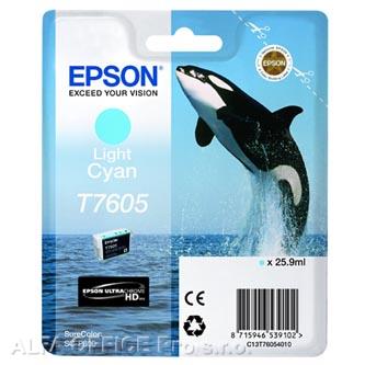 Epson originální ink C13T76054010, T7605, light cyan, 25,9ml, 1ks, Epson SureColor SC-P600