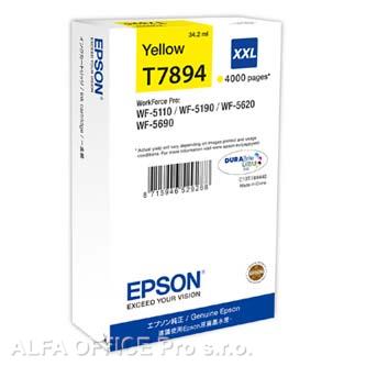 Epson originální ink C13T789440, T789, XXL, yellow, 4000str., 34ml, 1ks, Epson WorkForce P