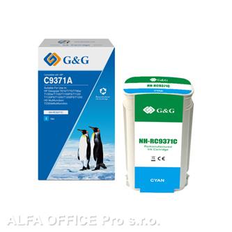  G&G kompatibilní ink s C9371A, cyan, NH-RC9371C, pro HP Designjet T1100, T770 
