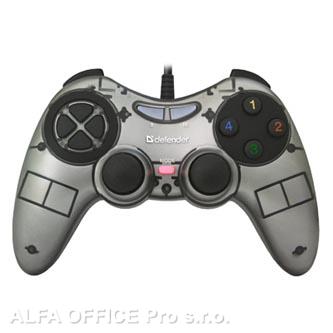  Gamepad Defender Zoom, 10tl., USB, šedý, vibrační, Windows XP/VISTA/7/8/10 