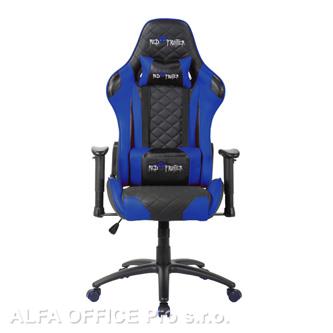  Herní křeslo Red Fighter C1, modré, odnímatelné polštářky 