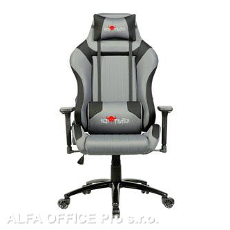  Herní křeslo Red Fighter C3, šedé, odnímatelné polštářky 