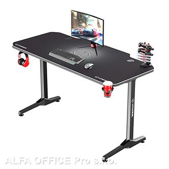  ULTRADESK Herní stůl FRAG - WHITE, 140x66 cm, 76 cm, s XXL podložkou pod myš, s 