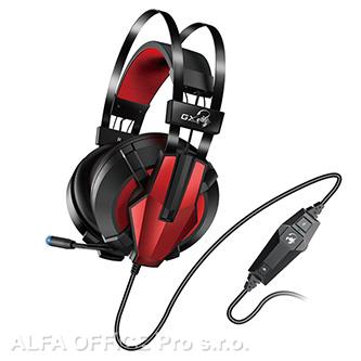  Genius HS-G710V, herní sluchátka s mikrofonem, ovládání hlasitosti, černá/červen 