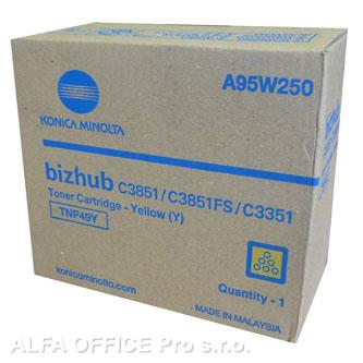 Konica Minolta originální toner A95W250, yellow, 12000str., TNP-49Y, Konica Minolta Bizhub