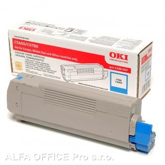 OKI originální toner 43381907, cyan, 2000str., OKI C5600, 5700