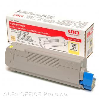 OKI originální toner 43381905, yellow, 2000str., OKI C5600, 5700