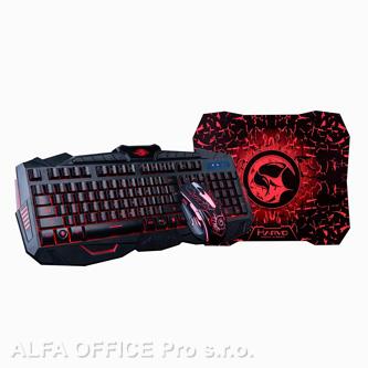  Marvo KM400, Sada klávesnice s herní myší a podložkou, herní, membránová typ drá 