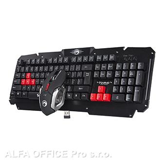  Marvo KW509, Klávesnice s optickou myší, CZ/Sk, herní sada, membránová typ bezdr 