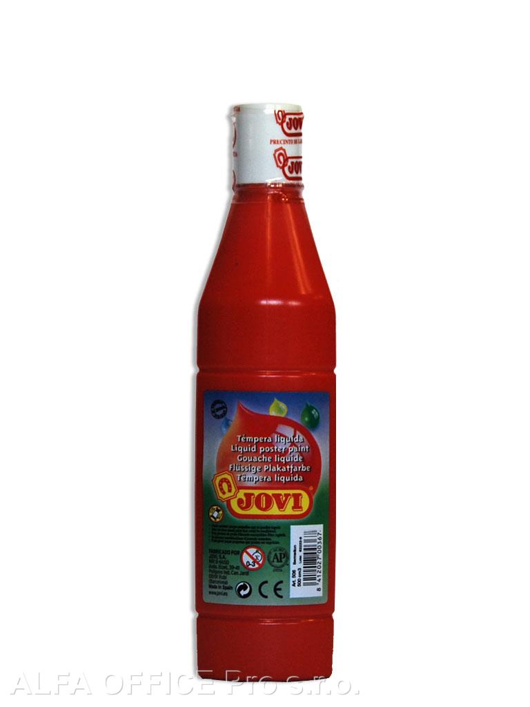 Tekuté temperové barvy JOVI PREMIUM v lahvi - 500 ml / červená
