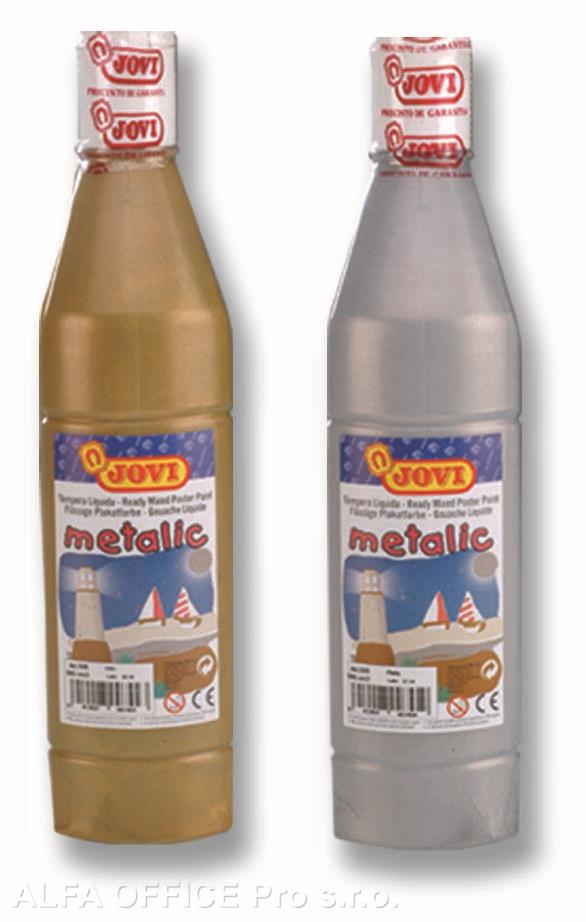 Tekuté temperové barvy JOVI PREMIUM v lahvi - 500 ml / stříbrná