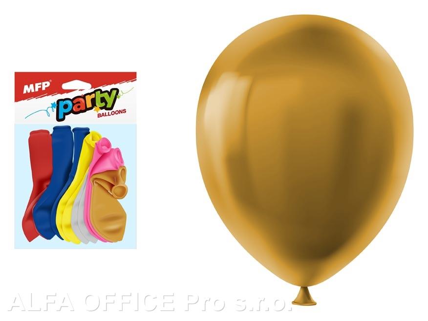 Balónek nafukovací 23 cm metalický / 12ks
