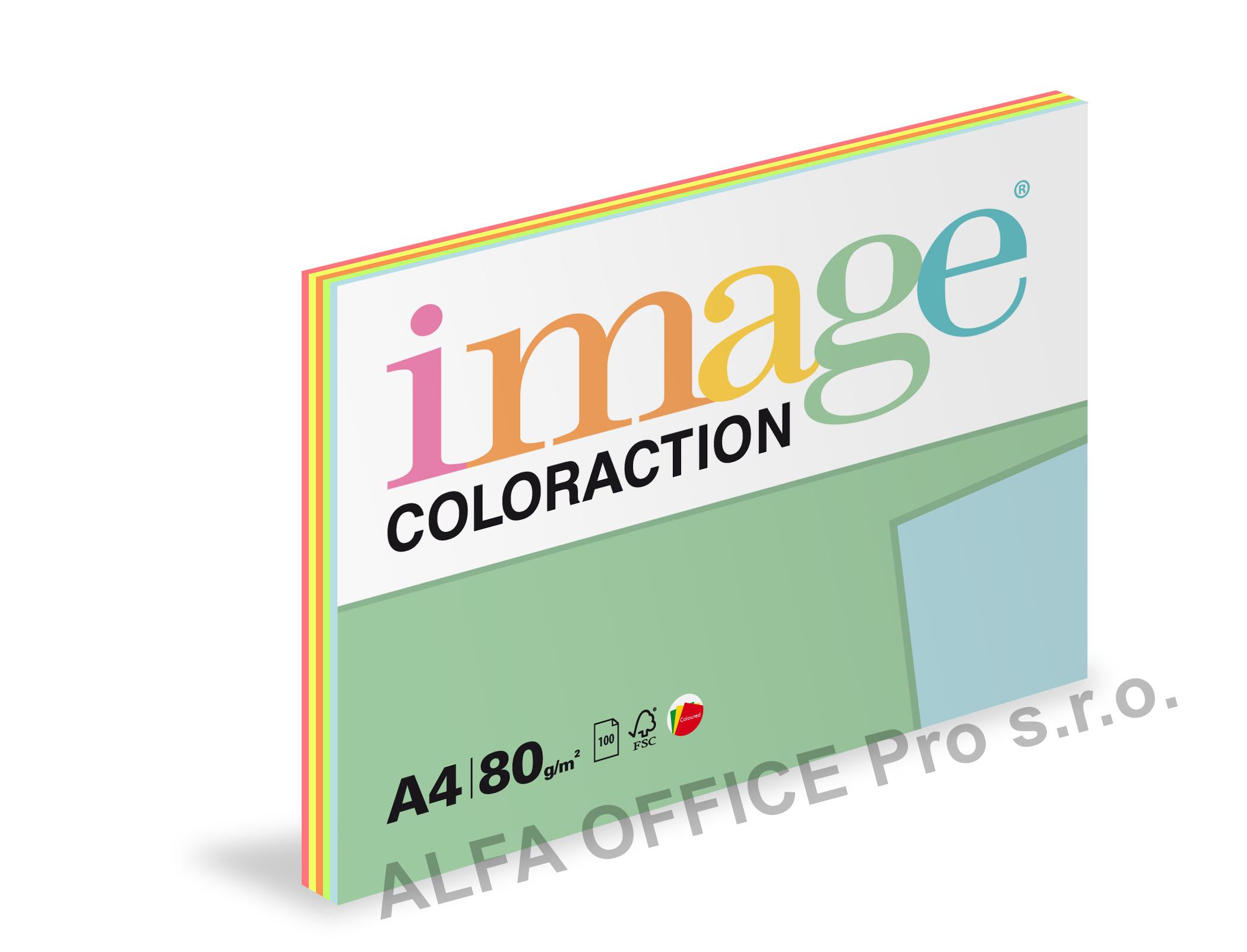 Xerografický papír BAREVNÝ - set 5 x 20 listů reflexní barvy / mix 5barev